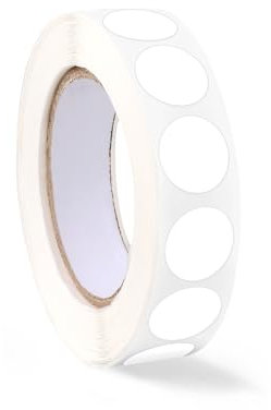 Jeffdad Aufkleber Rund 13mm, 1000 Stück Weiße Punktaufkleber Wasserfeste Kreisförmige Aufkleber Weiß Selbstklebend Rolle Kleine Klebepunkte Etiketten Für Büro Einzelhandel Zuhause (Weiß)
