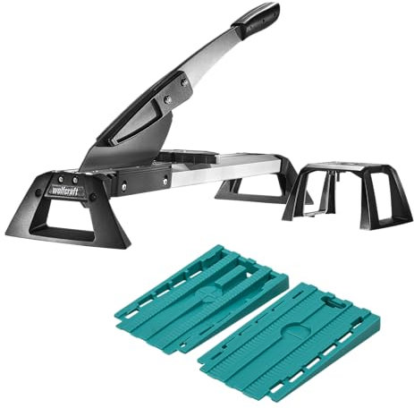 wolfcraft Projekt-Set „Vinyl & Laminat verlegen“ - 8638000 - Profi-Schneider für Vinyl und Laminat und 30 hochwertige Universal-Keile