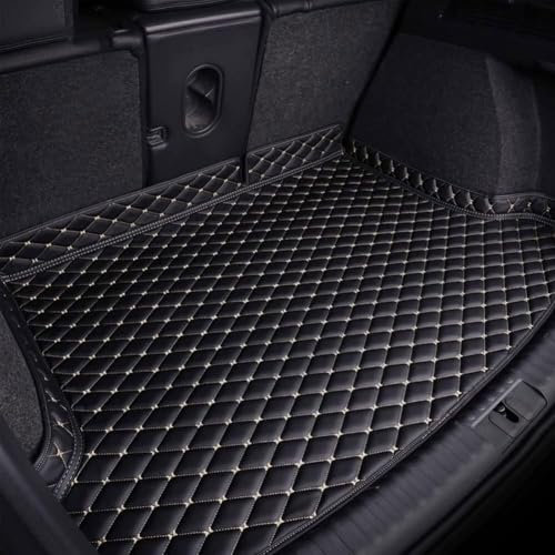MALVCD Kofferraummatte hinten Auto Matte für Audi A4 B9 Avant/Kombi 2015-2023 2024, Antirutsch Auto Kofferraum Schutzmatte Kofferraumwanne Teppich Kratzfest Innere ZubehöR,C/Black-beige
