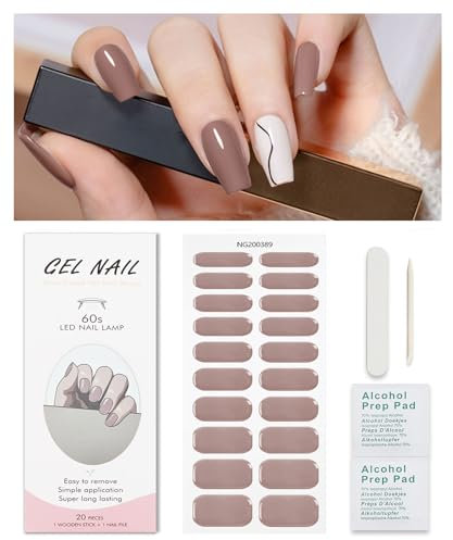 Nagelfolie Braun, KALEFUL Gel Nail Nagelfolien Selbstklebend Uv Härtend Nail Art Sticker Dekoration Nageldesign Zubehör