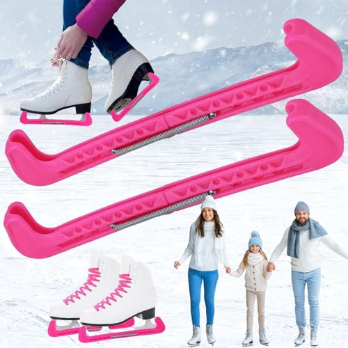 Benaton 1 Par Protectores De Cuchillas De Hockey Deportivo, Protectores Patines Hielo Ajustables, Patines De Hielo con Protector De Patinaje sobre Hielo De Resorte para Niños y Adultos, Puede Acortar
