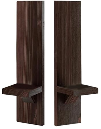 Yhsioaklo Wandkerzenhalter aus Holz, rustikaler Wandkerzenhalter | Kerzenleuchter mit Säule aus Holz zur Wandmontage | Wandkerzenhalter aus Holz 2 Stück, Wandleuchter