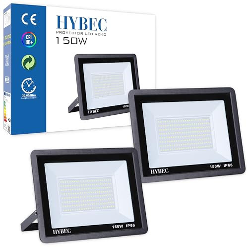 CLAR - Focos LED Exterior, Foco LED Exterior, Foco LED, Focos LED, Foco LED Interior, Foco Exterior, Luz LED Exterior, Proyector LED Exterior, LED Exterior Impermeable, Foco LED 150W (Pack 2)