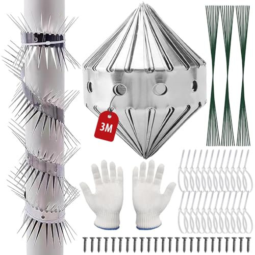 Tronisky Ceinture Anti Martres 300 cm, Protection Professionnelle Contre Les Martres et Fouines, Bande Répulsive pour Tuyaux de Descente et Gouttières, Dispositif Durable pour Arbres et Toitures