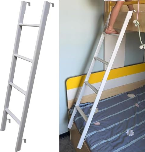 LVSEWOA Scala di Ricambio per Letto a Castello con Ganci, Scala Laterale per Letto Interno da 116 cm/130 cm/140 cm/150 cm, Scala Regolabile in Metallo per Letto Singolo, per dormitori, Loft