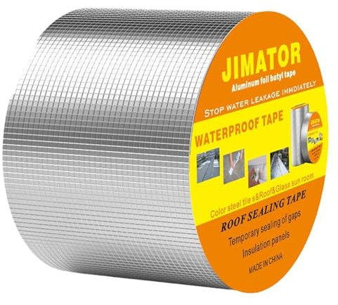 Wasserdichtes Klebeband Wasserdichtes Dachleck,Selbstklebende Membran Dachriss starker Leckflicken Ideal für den Innen- und Außenbereich（ Größe: 1 mm dick,5cm*5m/10cm*5m/15cm*5m/20cm*5m）