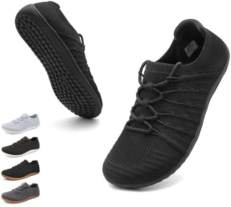 ZOEASHLEY Chaussures pieds nus pour homme - Pieds larges - Minimalistes - Chaussures de course d'été pour le sport et le quotidien - Tailles 40-47, Noir , 44 EU