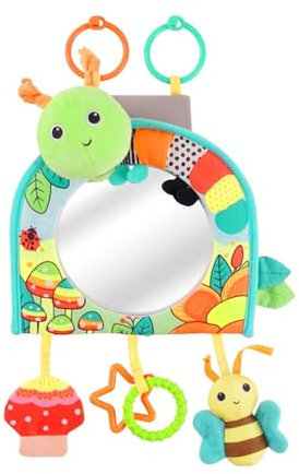 AQCQDQ Kinderwagen Spielzeug, Baby Spielzeug Anhänger, Babyschale Spielzeug zum Fühlen und Greifen, für Bett, Kinderwagen, Laufgitter anpassbar (24 * 33 cm,Raupe)