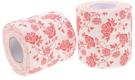 KOCKSHION Lot de 2 Rouleaux Toilette Floral Papier Hygiénique Imprimé Motif Rose Épais et Absorbant pour Salle de Bain Décoration de Fête Doux Peau Confort