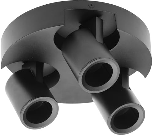 GTV - Deckenleuchte BLINK II schwarz, 3-flammige Spotlampe mit schwenkbaren Köpfen, Aluminiumgehäuse, 3×GU10 Fassung, max. 3×20W, moderne Einbauleuchte für minimalistische Innenräume