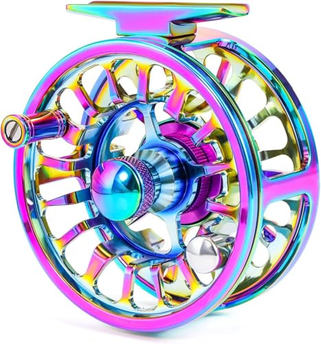 Yun Nong Fliegenfischrolle, CNC-gefräste Aluminiumlegierung, leichte Rolle für Forellen, Größe 5/6, 7/8, langlebige, kompakte Fliegenrolle für Süßwasserangeln, Werfen, Grob- und Schwimmangeln