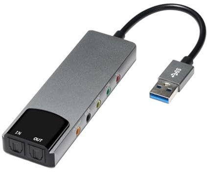 SUMMITDRAGON USB External Sound Card With 48KHz Samplings Rate USB Sound Adapter For Audiophiles And Gamers Optical Fiber Sound Card