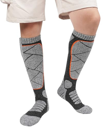 EIHBIEA Heated Socks, 5V 6000mAh Rechargeable Heated Socks for Men & Women, Electric Socks with 3 Heating Levels for Winter, Skiing, Hunting, Camping, Hiking, Fishing, Cycling