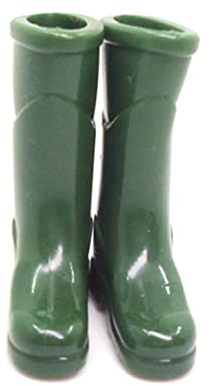 Puppenzubehör|Puppenhaus-Regenstiefel, Miniatur-Maßstab 1:12, einfarbig, DIY-Mini-Regenschuhe, Kunststoff-Regenstiefel, Dekoration für Puppen, Puppenhaus-Zubehör, Grün