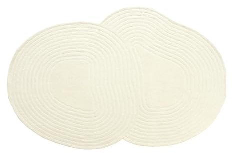 Vente-unique-Organischer Teppich 100% handgetuftete Wolle – 120 × 160 cm – Elfenbein – 2100 g/m² – VELIMA