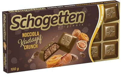 Schogetten Nocciola Kadayif Crunch I 100 g Tafel I Vollmilchschokolade | praktisch einzeln portioniert, die Sorte des Jahres 2026.