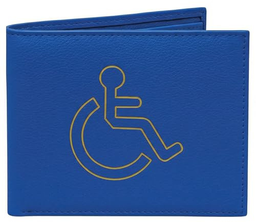 Livvi Blue Disabled Badge Holder Wallet PU Leather Blue Badge Holder Cover Parking Permit Protector Case for Car Windscreen Handicap Permit Holder Durable Stitching