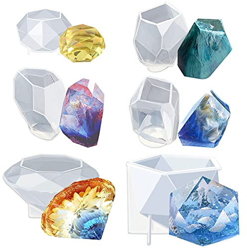 Edelstein Silikonform Cabochon Gießform für Epoxidharz Anhänger Halskette 6er Set