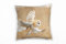 Paul Sinus Art Tiere, Fliegende Eule, beige, weiß Deko Kissen 40x40cm für Couch Sofa Lounge Zierkissen - Dekoration zum Wohlfühlen