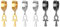 JewelryWe Schmuck 3 Paare Herren Ohrringe Set Edelstahl Creolen Huggie Ohr Manschette Ohrstecker Ohrpiercing mit Ägyptischen Ankh Kreuz Anhänger Unisex gold/schwarz/silber