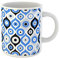 Awowee Taza de café turca con cuentas de mal de ojo, buena suerte, patrón oriental otomano, taza de té de cerámica de 325 ml, el mejor regalo o recuerdo para familiares, amigos y compañeros de trabajo
