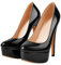 MissHeel Damen Pumps mit Plateau Elegante Stöckelschuhe Pumps Schwarz EU 39
