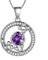 Aurora Tears Fische Halskette 925 Sterling Silber 12 Sternzeichen Runde Anhänger Sternbild Zeichen Februar Birthstone Halskette CZ Horoskop Schmuck für Frauen und Mädchen DP0176Y