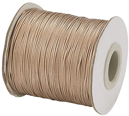 Cheriswelry Polyesterschnur mit Spule, 0,5 mm, für Schmuck, Handwerk, Makramee, Perlenschnur mit Spule, Burlywood