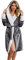 Tuopuda Accappatoio Uomo Donna con Cappuccio 2 Tasche Pigiama Kimono Vestaglia Camicia da Notte con Cintura Scollo a V Camice da Notte Nightdress per Sposa al Nubilato/Matrimoni/Feste, grigio