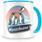 Samunshi® Kindertasse mit Namen Tasse Pinguine Personalisierte Tasse mit Namen Kinder Kinderbecher mit Namen Kindergarten blau 300ml
