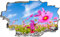Pegatinas de Pared rotas 3D Blumenfeld Blume calcomanías murales extraíbles decoración de Sala de Arte de Vinilo para Sala de Estar Dormitorio Cocina 80x120cm