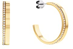 Calvin Klein Creolen für Damen Kollektion MINIMAL LINEAR In Gelbgold verziert mit Kristallen - 35000164