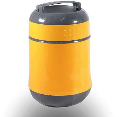 Kerafactum Food Behälter Thermobehälter Essensbox Henkelmann doppelwandig isoliert Lunchbox Essenträger für Mahlzeiten Brotzeit Mittagessen Babynahrung ideal Büro Arbeit Picknick 1400 ml Orange
