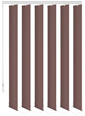 probath ERSATZLAMELLEN 8 Farben 250 cm LANG INDIVIDUELL KÜRZBAR AUSTAUSCHLAMELLEN LAMELLENVORHANG (Braun, 5er Set)