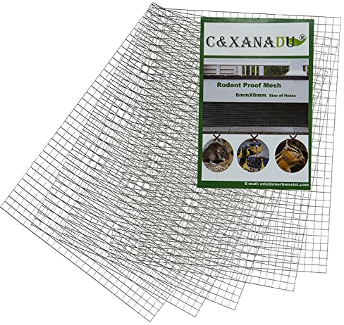 C&Xanadu 5 PCS Stainless Steel Mesh Sheet,Rodent Mesh Panels, Welded Steel Mesh-Stop & Prevent Rat & Mouse Access (200mm X 300mm)