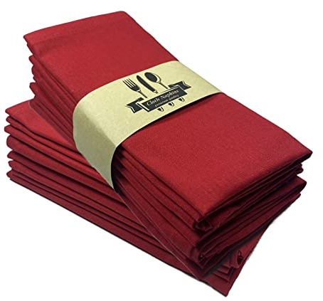 ZOYIEP Stoffservietten Leinenservietten,4/6 / 8er Set 100% Baumwolle und Leinen Servietten Stoff, Stoffservietten Leinen 40 x 40 cm Kitchen Stoffservietten Dekoration (Rot,6er Set)