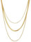 NOLAIA Collana da donna a 3 file in acciaio inossidabile placcato oro, gioielli fantasia multifila, regalo per donna, matrimonio e feste, leggera e brillante, lunghezza adattabile, stile chic o