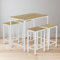 buybyroom Stehtisch mit 4 Barhockern, Bartisch mit Barhocker Set Esstisch Küchentisch 100 * 60 * 90CM, Esstisch 30 * 40 * 65CM Industrie-Design für Küche Esszimmer Wohnzimmer, Natürlich