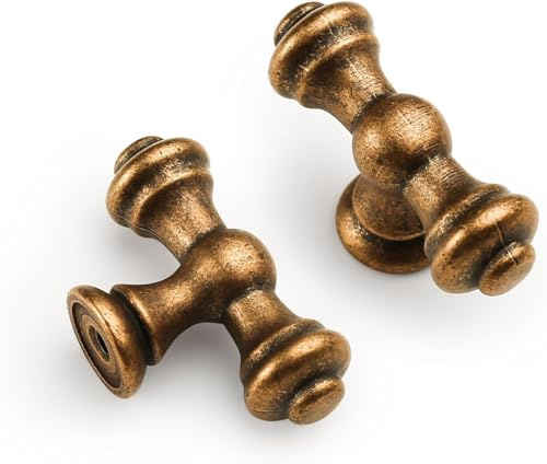 9BUILD 6 Stück Möbelknöpfe Antik Messing Schrankknöpfe Türknauf Vintage Schubladenknöpfe Knauf Für Schrank Bronze Kommodenknöpfe Zinklegierung EU0040