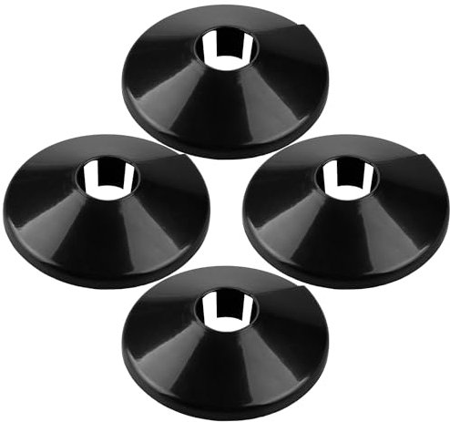 Vanyibro 4 Black Plastic Radiator Pipe Covers, 15mm Pipe Diameter, 4.5cm Length, 1cm Width, PPR Material, 4 Pack