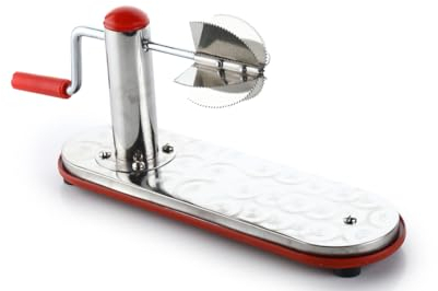 AARNAV Rascador de coco de acero inoxidable para cocina, base de acero, mango giratorio, funcionamiento manual, plateado, rallador de coco pelador de coco con base plana, base de acero