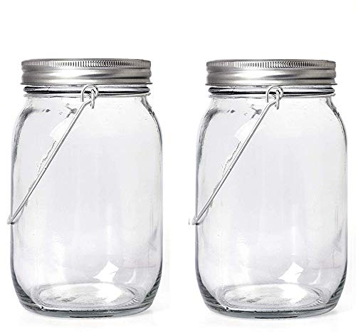 Jorft Solarleuchte Glas USB, 1000ml LED Solarglas Solarleuchten Im Einmachglas IP65 Wasserdichte Solarlampe Gartenleuchte Hängeleuchte Mason Jar Licht Außen Beleuchtung Dekolicht Solarlaterne