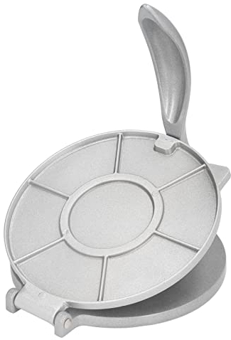 Tortilla Press 7.7in Rust Proof Chapati Maker Machine Aluminum Alloy Silver Heavy Duty Quesadilla Maker for Home Pasta Shops