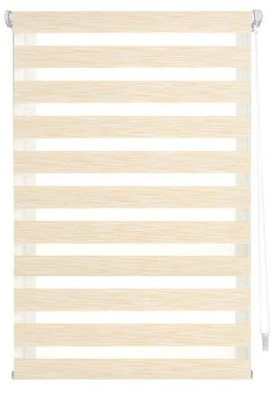 Blindecor Indus Luxury ohne Werkzeug | Rollo Leinen 82 x 180 cm Nacht und Tag ohne Bohren | Stoffgröße 79 x 175 cm | Rollo mit Klappfenster