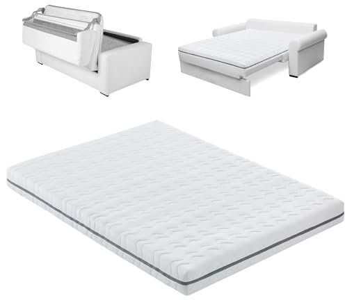 EROSS CONFORT Colchon Sofa Cama 140x190 Matrimonio Doble. Regalo Manta Plaid para Sofá. Tratamiento Antibacteriano y Anti-Moho. Funda con Cremallera Lavable y Transpirable