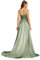 Misshow Robe Femme Cérémonie Longue Grande Taille avec Fente Sexy Dos Nu Robe Femme Chic Soirée Rose L