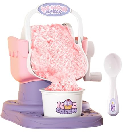 Shurzzesj Kids Ice Cream Maker | Manual Ice Cream Machine - Easy To Clean Manual Quick Results Soft Serve Ice Cream Maker With Application Handle For Yogurt, Gelato
