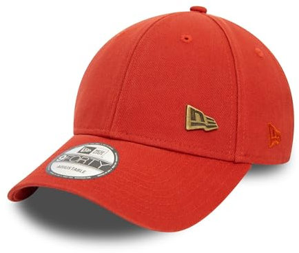 New Era Baseball Cap 9Forty verstellbar Strapback gebogener Schirm Metallpin Kappe rot - One-Size