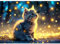 AIRDEA Katze Diamond Painting Erwachsene, DIY 5D Glühwürmchen Diamant Painting Bilder, Bastelset Erwachsene Frauen als Haus Wanddeko 40x30 cm
