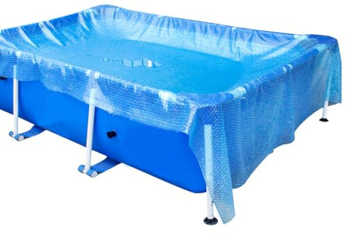Solar Pool Cover, 3x2m Rectangular Solar Pool Cover for Above Ground Pools, UV Protection Swimming Pool Cover, Hot Tub Cover